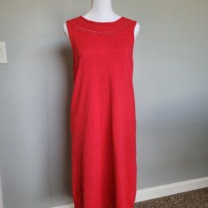 Ann Taylor Factory Dark Pink Knit Midi Dre…